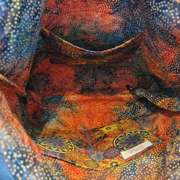 Large handmade boho cotton fabric bag - Picture 2 of 2